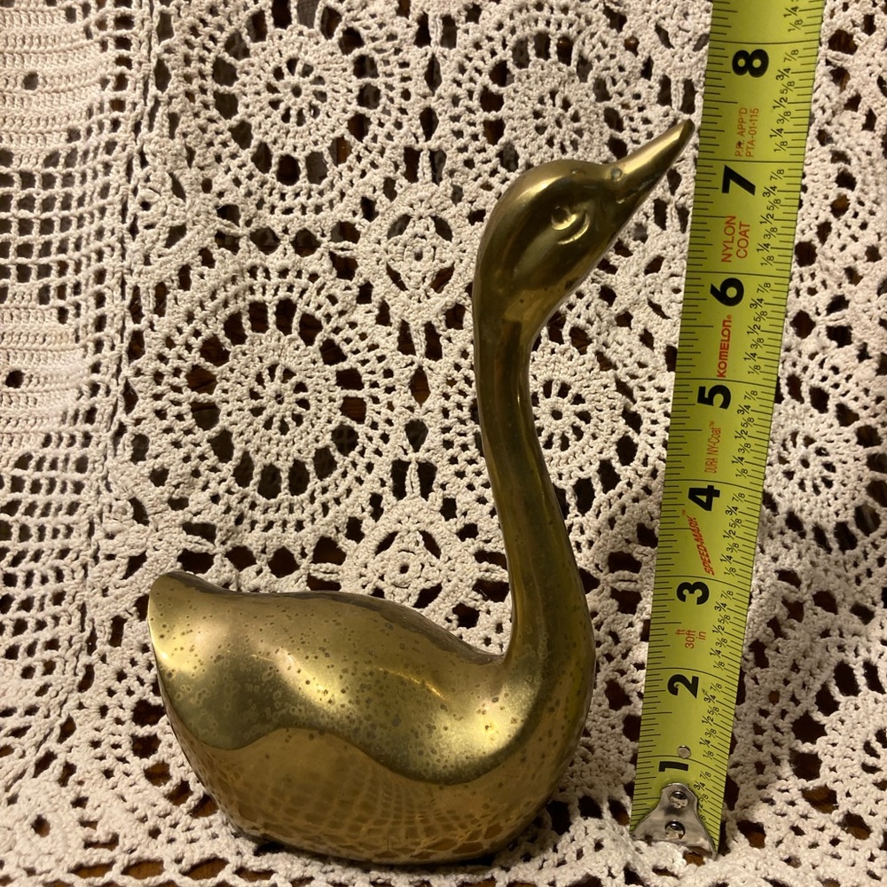 SOLD LCL - Vintage 7 Inch Brass Bird Swan - Picture 10 of 12